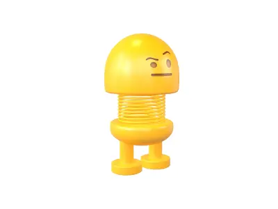 Car Spring Expression Toys Raised Eyebrow v1 001 Low-poly 3D model