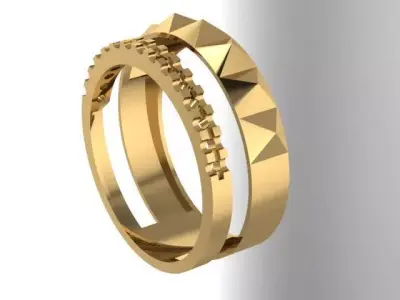 Set ring and earrings 3D print model