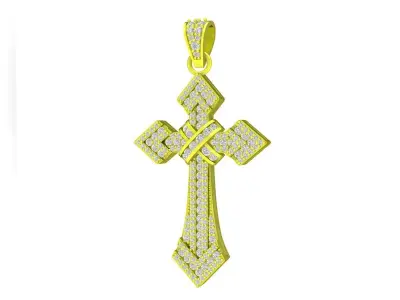 7029 new luxury diamond cross pendant 3D print model