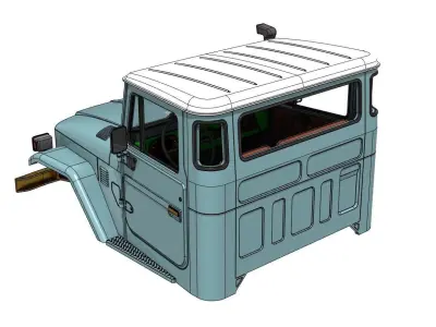 TOYOTA LAND CRUISER FJ45 PICK UP TRUCK RC BODY STL FILE  3D print model