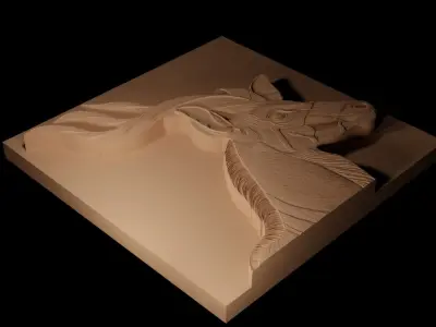 Kudu CNC 3d Print High Relief Sand Casting 3D print model