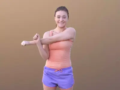 Nelly 10340 - Stretching Sport Girl Low-poly 3D model