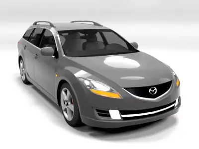MAZDA 6 ESTATE 2009 LOWPOLY Low-poly 3D model