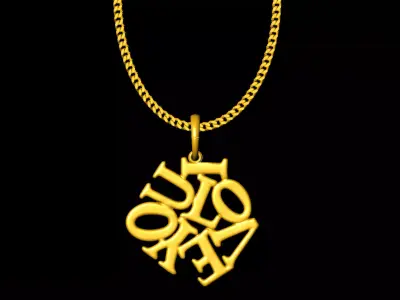 I love you pendant charms - one inch pendant 3D print model