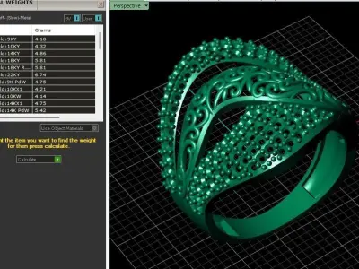 STL 3DM Women Ring Womens Ring Diamonds With Stone Model 3D print model