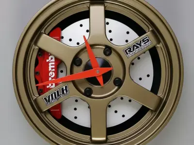 Mags Wall Clock Volks Ray TE37 3D print model