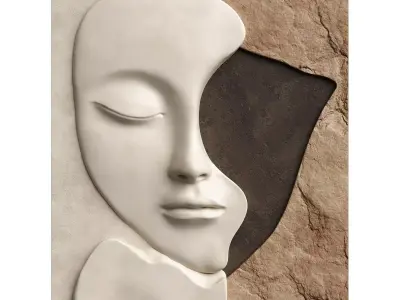 Face wall art sculpture 3D model