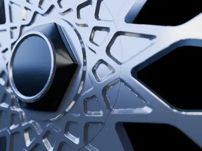 Awesome Rim and Tire 06 Low-poly 3D model