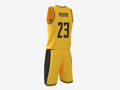 Basketball Uniform Set Yellow 3D model