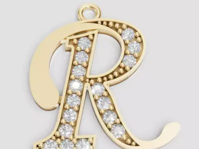 LETTER PENDANT R 3D print model