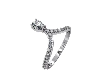 Pear Engagement ring  3D print model