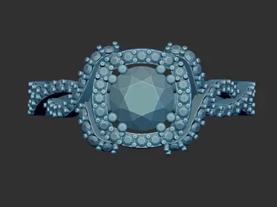 High Fashion Engagement Ring 3d Model Stl File 3D print model