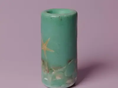 Decorated candle lowpoly Low-poly 3D model
