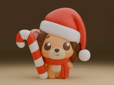 Christmas lion figure  3D print model