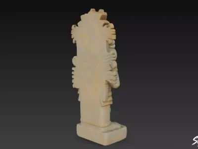 Tlaloc Statue Low-poly 3D model