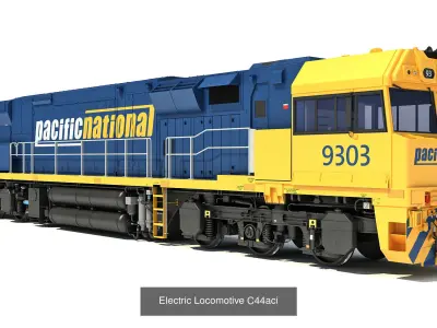  Australian Electric Locomotive Trains 3D Model Collection
