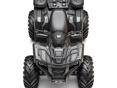 Black Stallion Off-Road ATV High-Performance Quad for Adventure Low-poly 3D model
