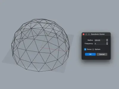 Geodesic Dome Rhino3D Parametric Python Script for Architects 3D model