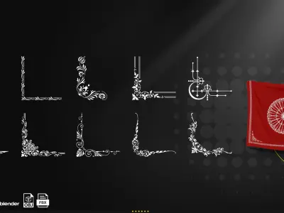 300 Ornamental and linear corner patter Alpha Texture