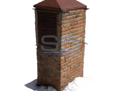 Brick ventilation column scan 40 Low-poly 3D model