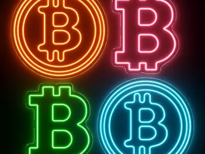 Bitcoin Neon Sign 3D model
