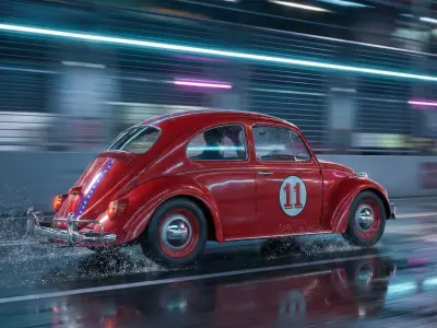 CLASSIC VW BEETLE Vocho Race Car 11 3D model