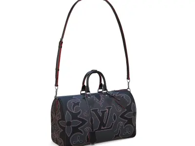 Louis Vuitton Keepall Bandouliere 40 Black Low-poly 3D model
