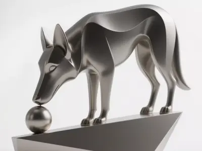 Dog art sculpture 3D print model