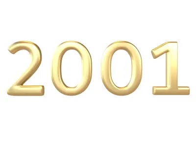Year Number 2001 v1 002 Low-poly 3D model