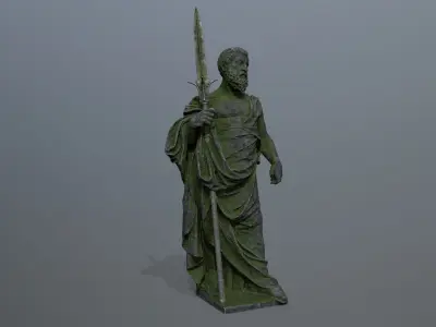 Man Statue Low-poly 3D model