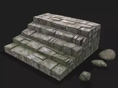 Medieval Style Staircase Free low-poly 3D model