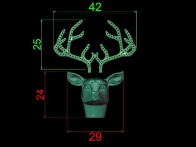 Deer Pendant 3d print model  3D print model