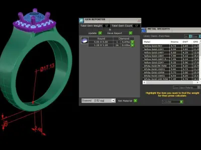 Jewelry Diamond Ring 3D print model 32