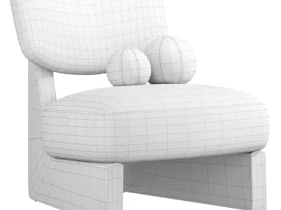 Solange Performance Boucle Armchair By Castlery 3D model