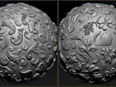 180 Ornament Brushes 4K Alphas and 3D Models- VOL 04 3D model