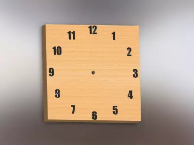 Clock wooden on wall Free 3D model purchase
