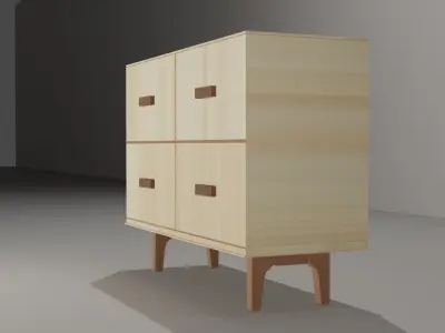 WOOD DRESSER  Free 3D model