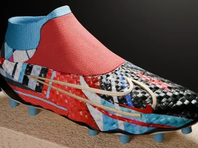 Nike red blue boots 3D model