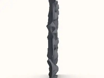 Raw Schist Stone Wall Construction 3D model