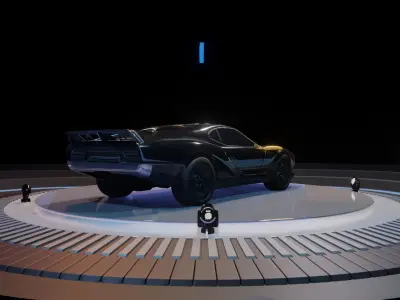 Futuristic Cyber Car Low-poly 3D model