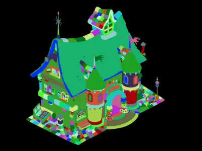 Game Cartoon - House 04 3D model