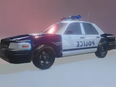 lowpoly 3d police car Low-poly 3D model