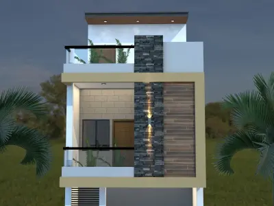 Modern Building  3D Model Low-poly 3D model