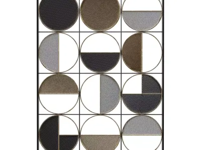 Half Circle 40 High Multi Color Metal Wall Art PBR 3D model