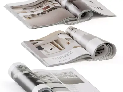 magazines rolled 3D model