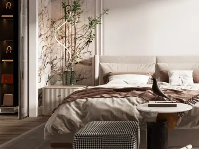 Home French decoration bedroom villa 3D model