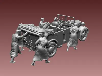 horch 901and general Rommel 3D print model