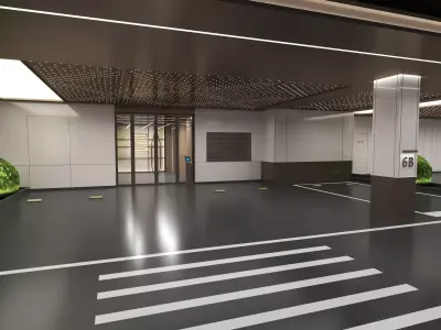 Modern Luxury Car Park - Garage 3D model