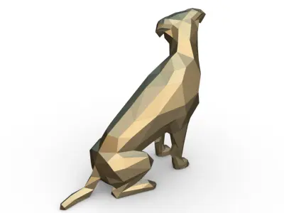 jack russell terrier low poly 3D print model