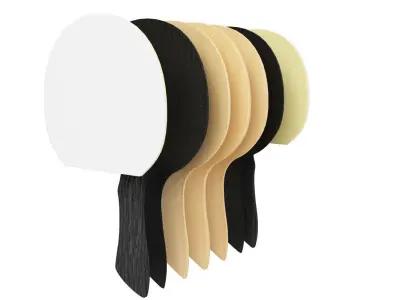 Racket for ping pong with case and exploded view 3D model